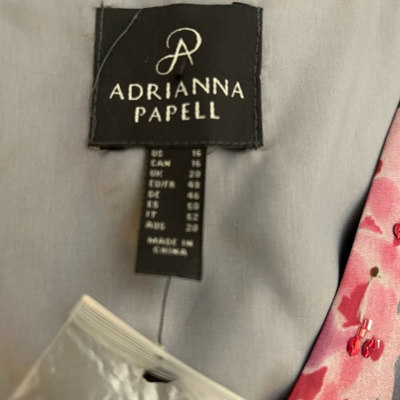 Adrianna Papell Sleeveless Gown. NWT Beautiful Floral w/crystal accents Size 16 - Picture 9 of 10